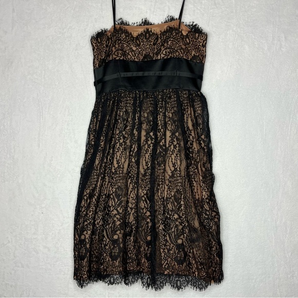 Laundry Shelli Segal Size 2 Cocktail Dress Lace Overlay Midi Cocktail Party NWT - Picture 11 of 14